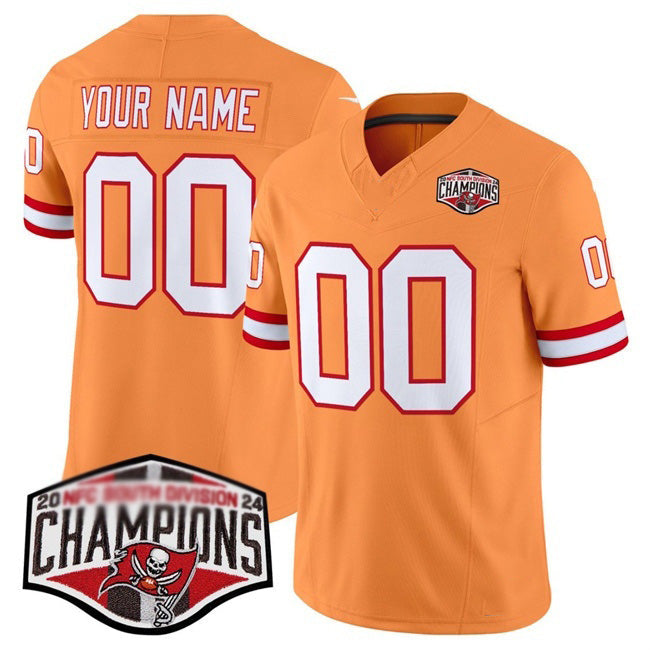 Custom TB.Buccaneers Active Player Orange F.U.S.E. 2024 NFC South Champions Limited Stitched Jersey