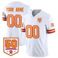 Custom TB.Buccaneers Active Player White 2025 F.U.S.E. 50th Anniversary Patch Vapor Limited Stitched Jersey