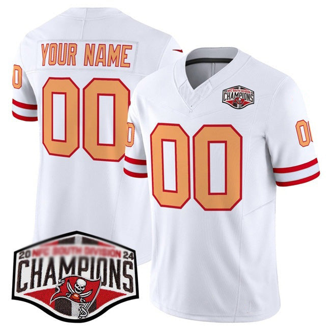 Custom TB.Buccaneers Active Player White F.U.S.E. 2024 NFC South Champions Limited Stitched Jersey