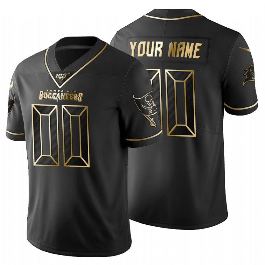Custom TB.Buccaneers Black Golden Limited 100 Jersey