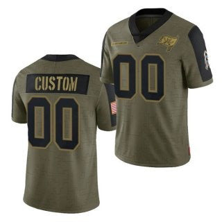 Custom TB.Buccaneers Olive ACTIVE PLAYER 2021 Salute To Service Limited Stitched Jersey