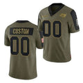 Custom TB.Buccaneers Olive ACTIVE PLAYER 2021 Salute To Service Limited Stitched Jersey