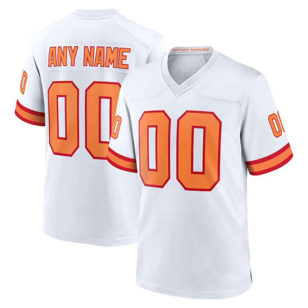 Custom TB.Buccaneers White Game Jersey