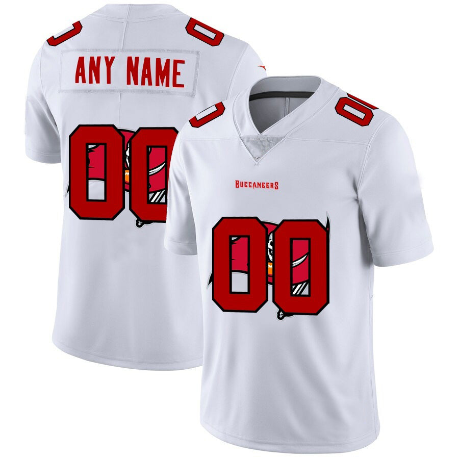 Custom TB.Buccaneers White Team Big Logo Vapor Untouchable Limited Jersey