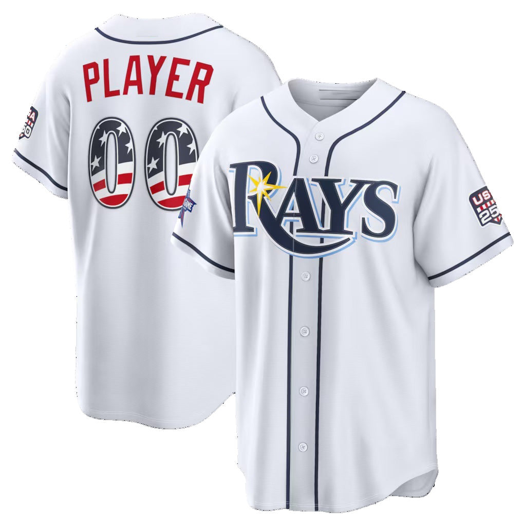 Custom Tampa Bay Rays 2026 All-Star Edition Stars & Stripes White Stadium Pick-A-Player Baseball Jersey