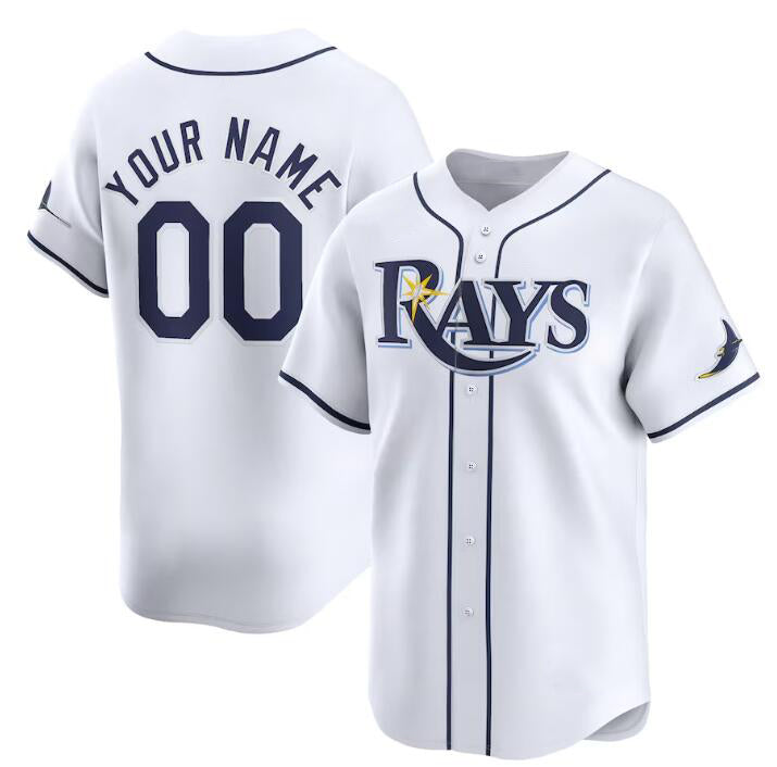 Custom Tampa Bay Rays Active Player White Home Limited Stitched Baseball Jersey