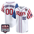 Custom Tampa Bay Rays America 250 Edition Vapor Premier Limited White Stitched Baseball Jersey