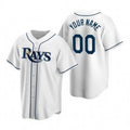 Custom Tampa Bay Rays White Stitched Cool Base Home Baseball Jersey