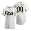 Custom Tampa Bay Rays White Stitched Flex Base Golden Edition Baseball Jersey
