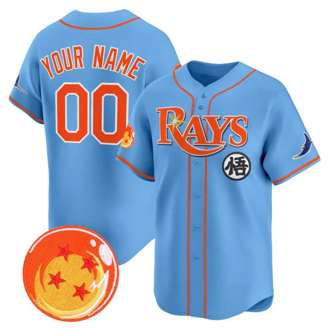 Custom Tampa Bay Rays x Dragon Ball Blue Vapor Premier Limited Jersey - All Stitched Baseball Jersey