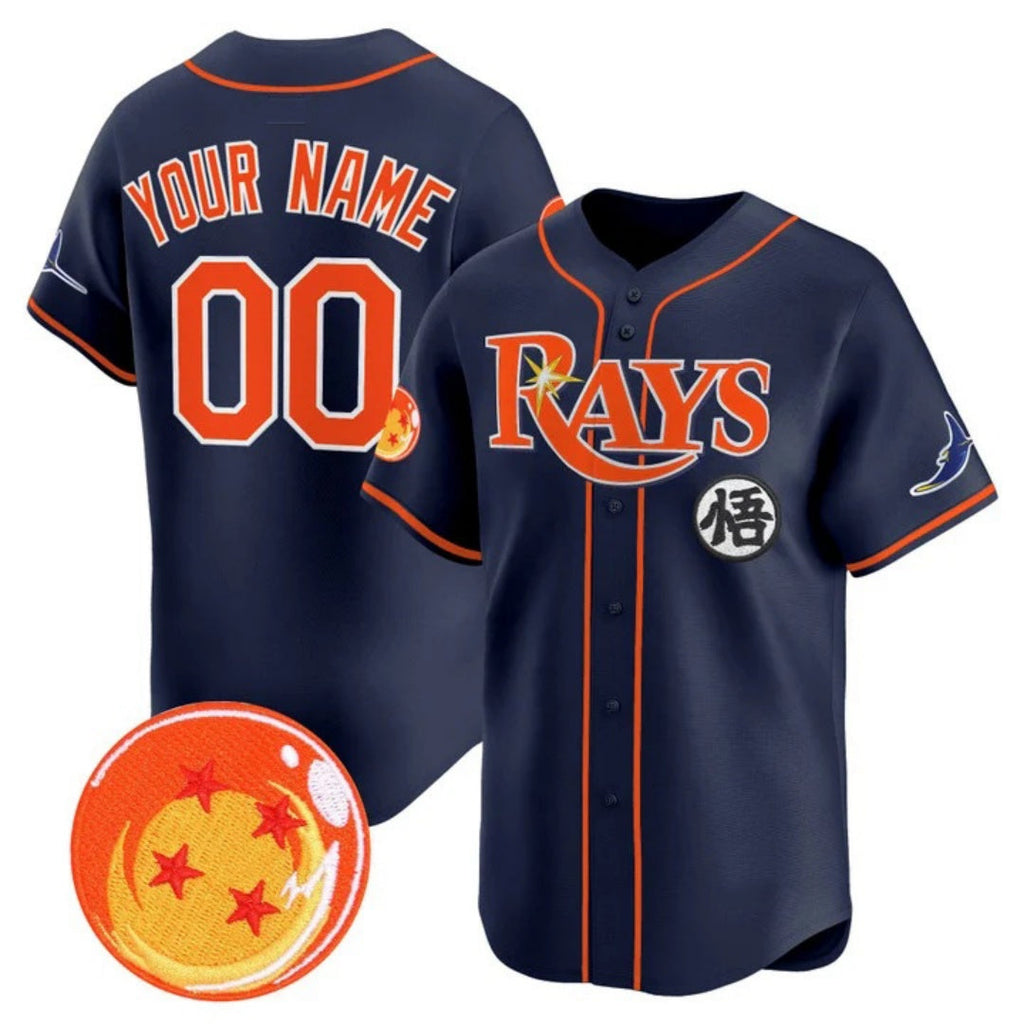 Custom Tampa Bay Rays x Dragon Ball Navy Vapor Premier Limited Jersey - All Stitched Baseball Jersey