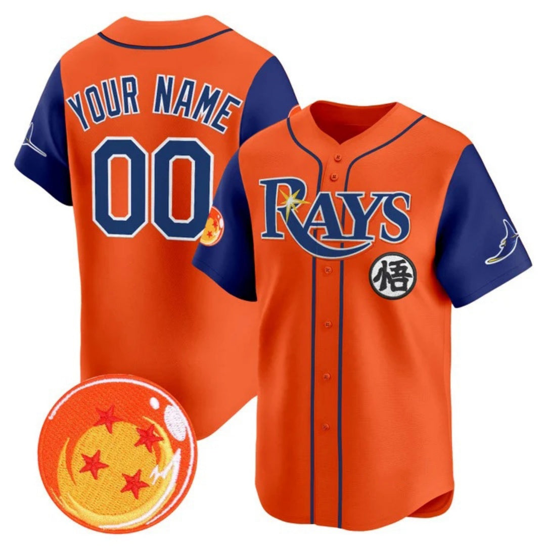 Custom Tampa Bay Rays x Dragon Ball Royal Orange Vapor Premier Limited Jersey - All Stitched Baseball Jersey
