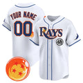 Custom Tampa Bay Rays x Dragon Ball White Vapor Premier Limited Jersey - All Stitched Baseball Jersey