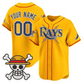 Custom Tampa Bay Rays x One Piece Gold Vapor Premier Limited Jersey - Stitched Baseball Jersey