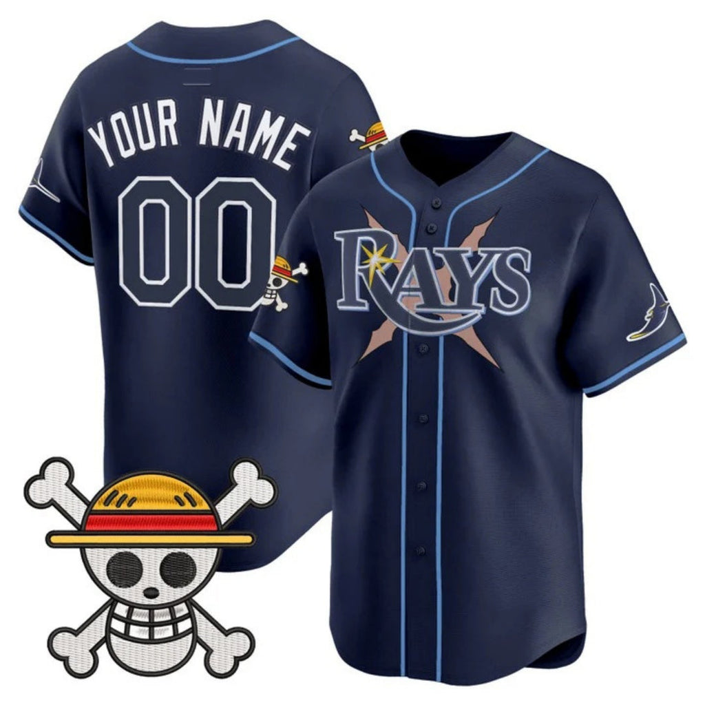 Custom Tampa Bay Rays x One Piece Navy Vapor Premier Limited Jersey - Stitched Baseball Jersey