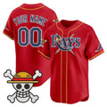 Custom Tampa Bay Rays x One Piece Red Vapor Premier Limited Jersey - Stitched Baseball Jersey