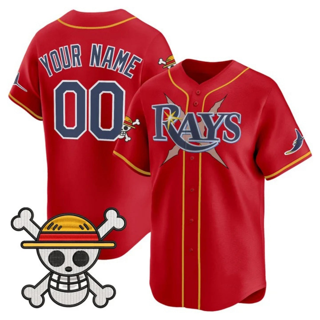 Custom Tampa Bay Rays x One Piece Red Vapor Premier Limited Jersey - Stitched Baseball Jersey