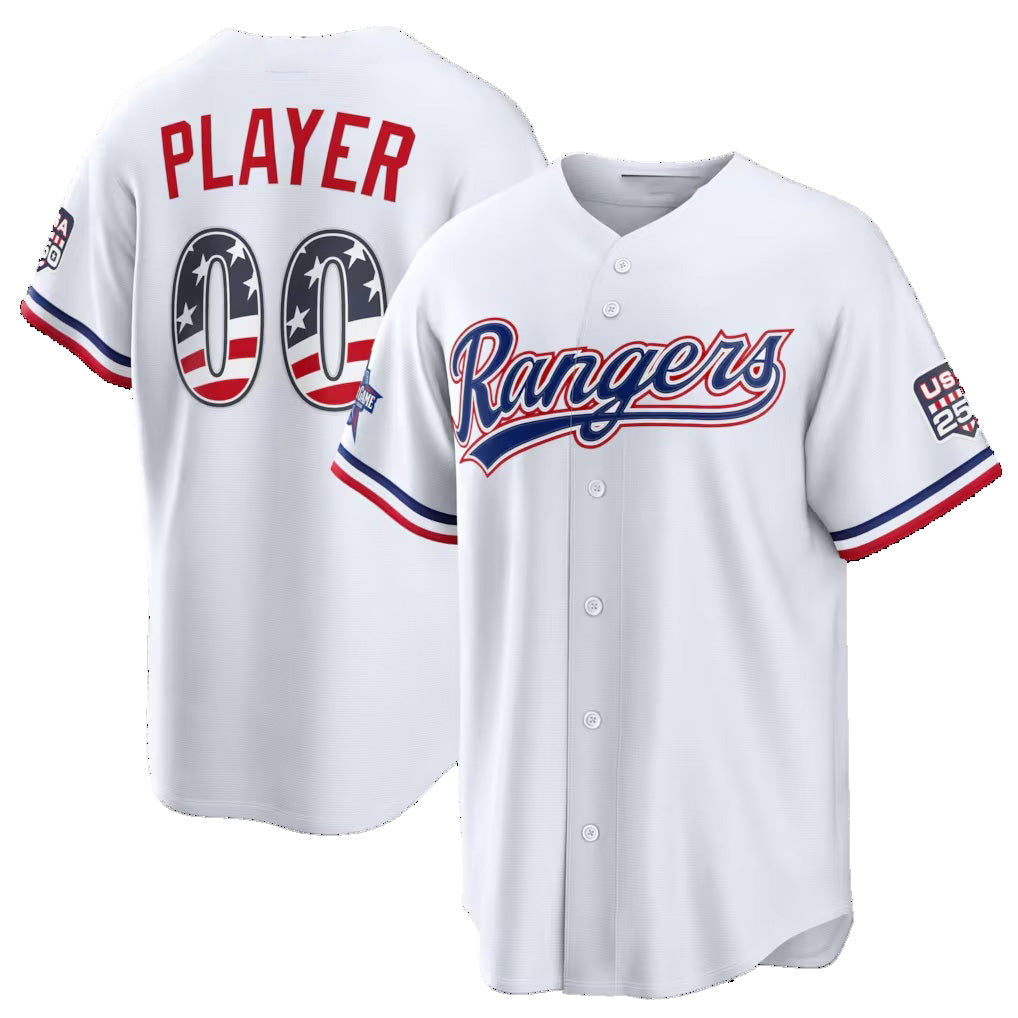 Custom Texas Rangers 2026 All-Star Edition Stars & Stripes White Stadium Pick-A-Player Baseball Jersey