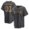Custom Texas Rangers Active Player Charcoal 2022 All-Star Cool Base Stitched Baseball Jersey