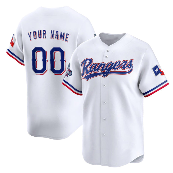 Custom Texas Rangers Active Player White 2023 World Series Champions Stitched Baseball Jersey