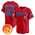 Custom Texas Rangers x Dragon Ball Red Vapor Premier Limited Jersey - All Stitched Baseball Jersey
