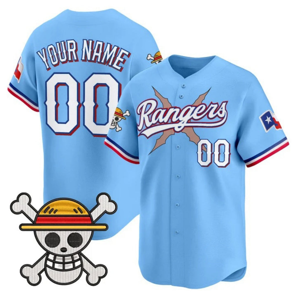 Custom Texas Rangers x One Piece Blue Vapor Premier Limited Jersey - Stitched Baseball Jersey
