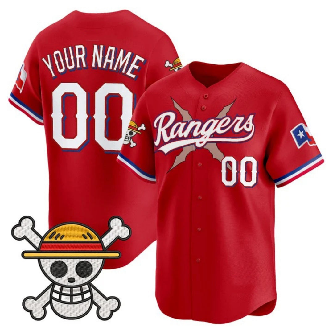 Custom Texas Rangers x One Piece Red Vapor Premier Limited Jersey - Stitched Baseball Jersey