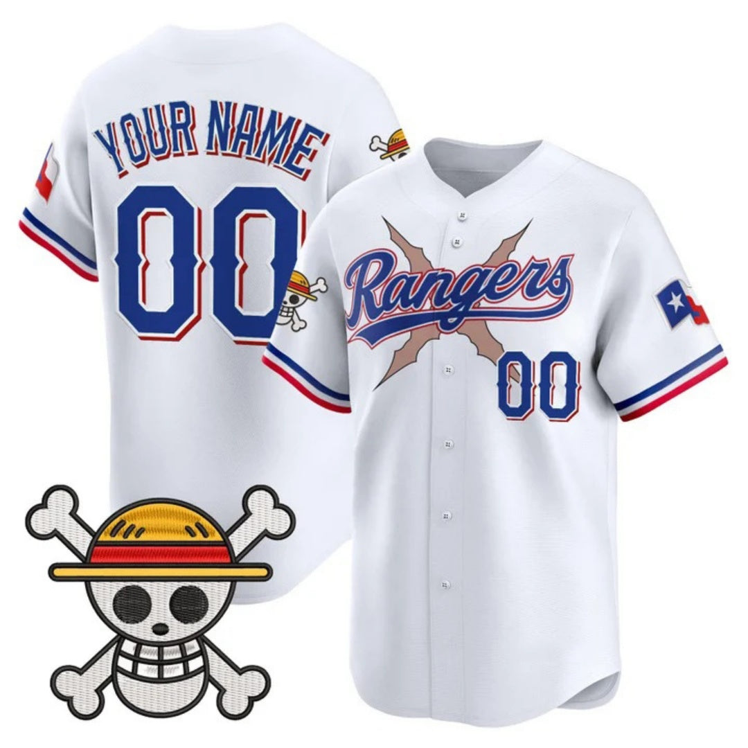 Custom Texas Rangers x One Piece White Vapor Premier Limited Jersey - Stitched Baseball Jersey