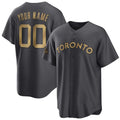 Custom Toronto Blue Jays Active Player Charcoal 2022 All-Star Cool Base Stitched Baseball Jersey