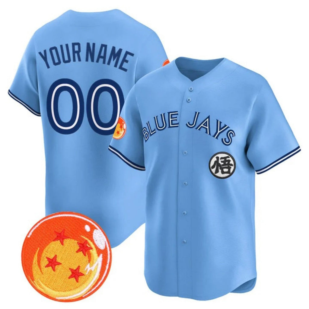 Custom Toronto Blue Jays x Dragon Ball Blue Vapor Premier Limited Jersey - All Stitched Baseball Jersey