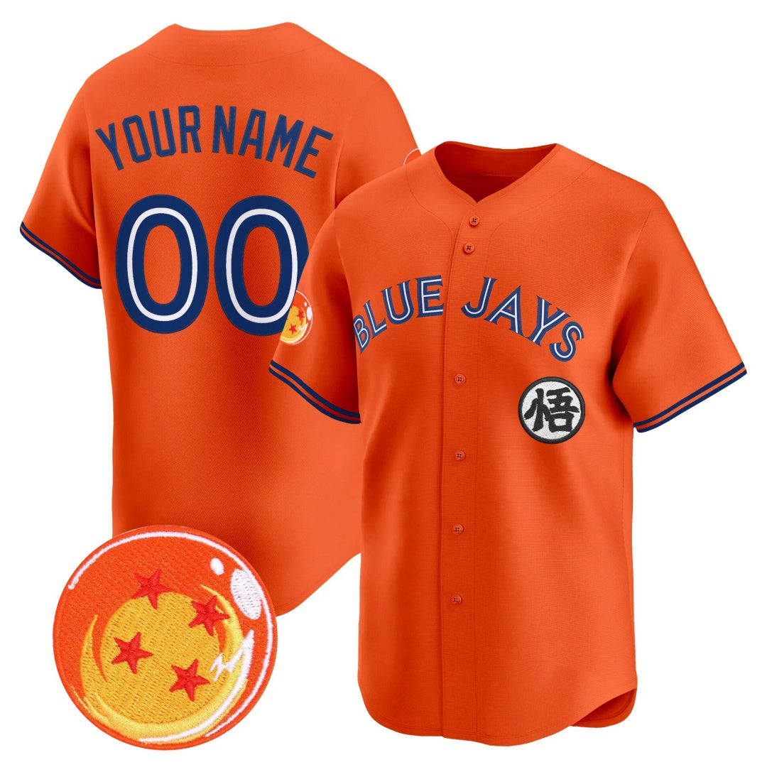 Custom Toronto Blue Jays x Dragon Ball Orange Vapor Premier Limited Jersey - All Stitched Baseball Jersey