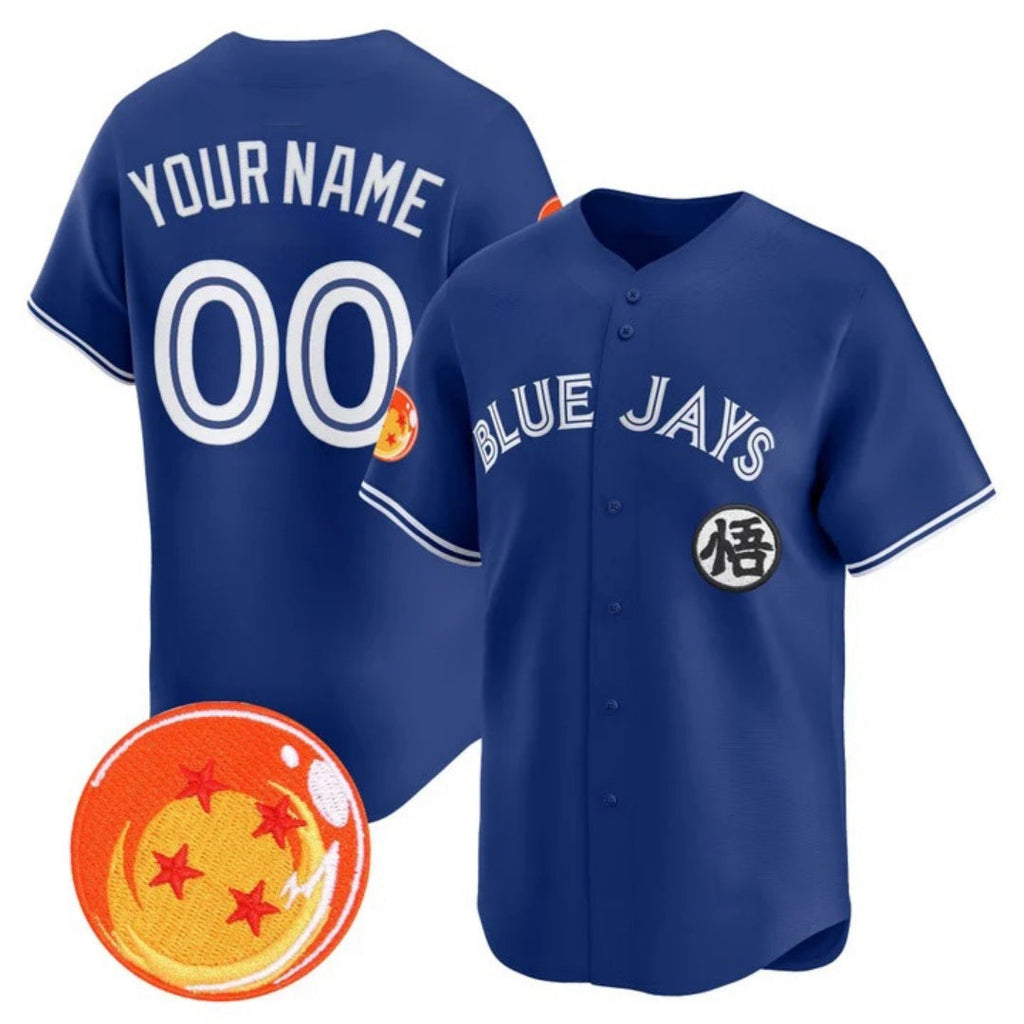 Custom Toronto Blue Jays x Dragon Ball Royal Vapor Premier Limited Jersey - All Stitched Baseball Jersey