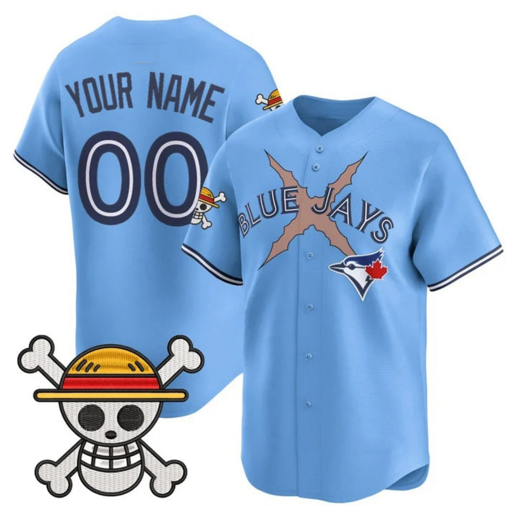 Custom Toronto Blue Jays x One Piece Blue Vapor Premier Limited Jersey - Stitched Baseball Jersey
