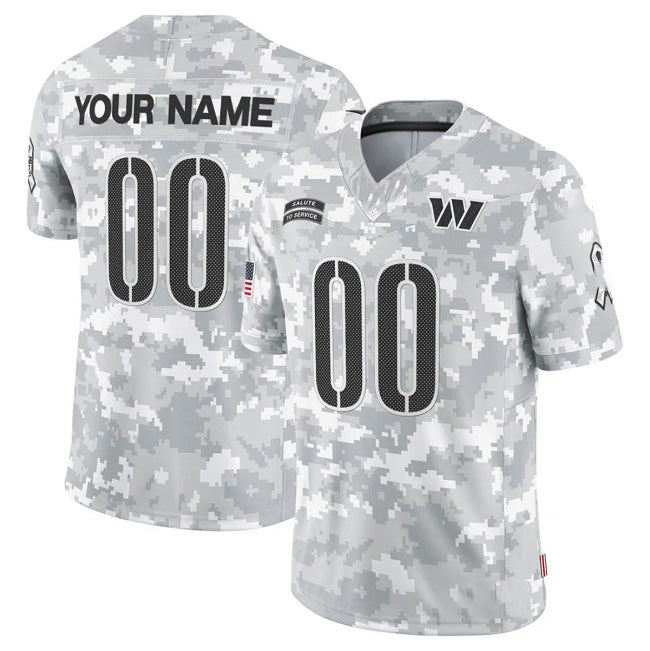 Custom W.Commanders Active Player 2024 F.U.S.E Arctic Camo Salute To Service Limited Stitched Jersey