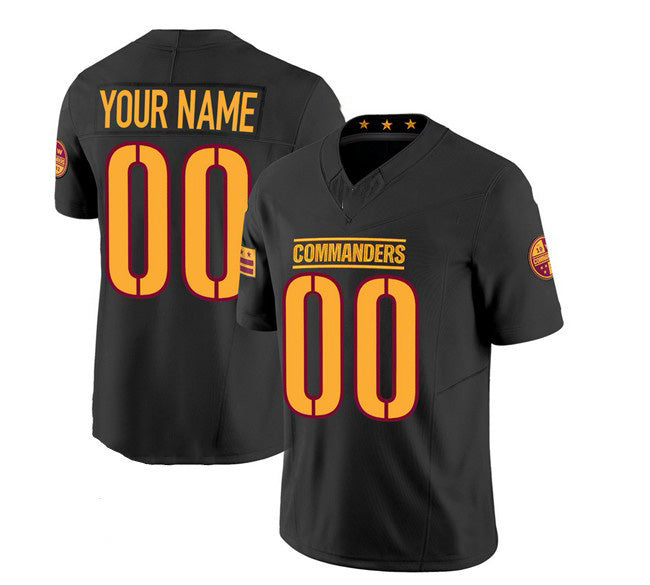 Custom W.Commanders Active Player Black 2023 F.U.S.E. Vapor Limited Stitched Jersey