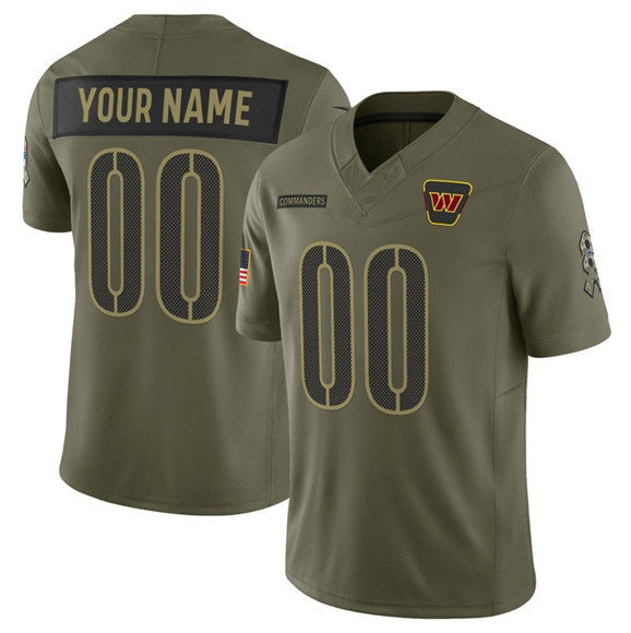 Custom W.Commanders Active Player Olive 2025 Salute to Service Limited Stitched Jersey