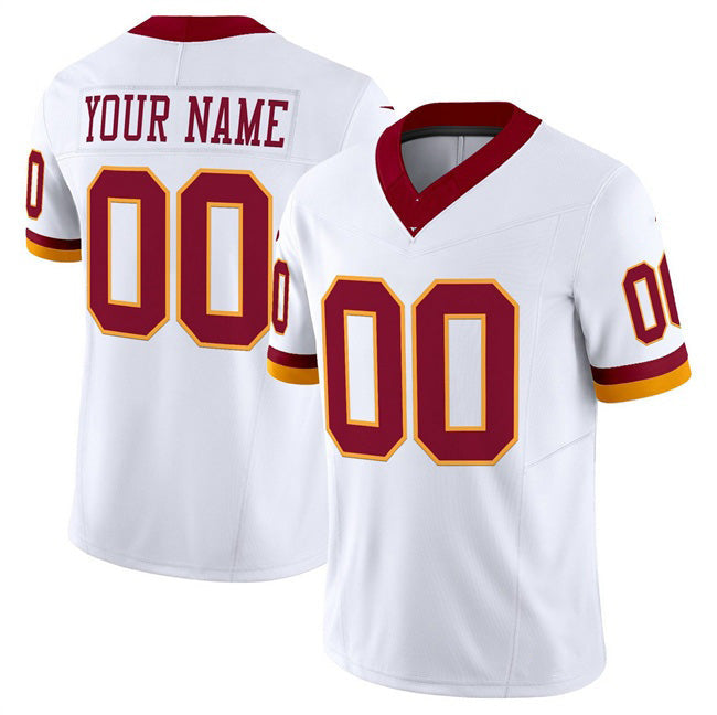 Custom W.Commanders Active Player White 2025 F.U.S.E. Throwback Vapor Limited Stitched Jersey