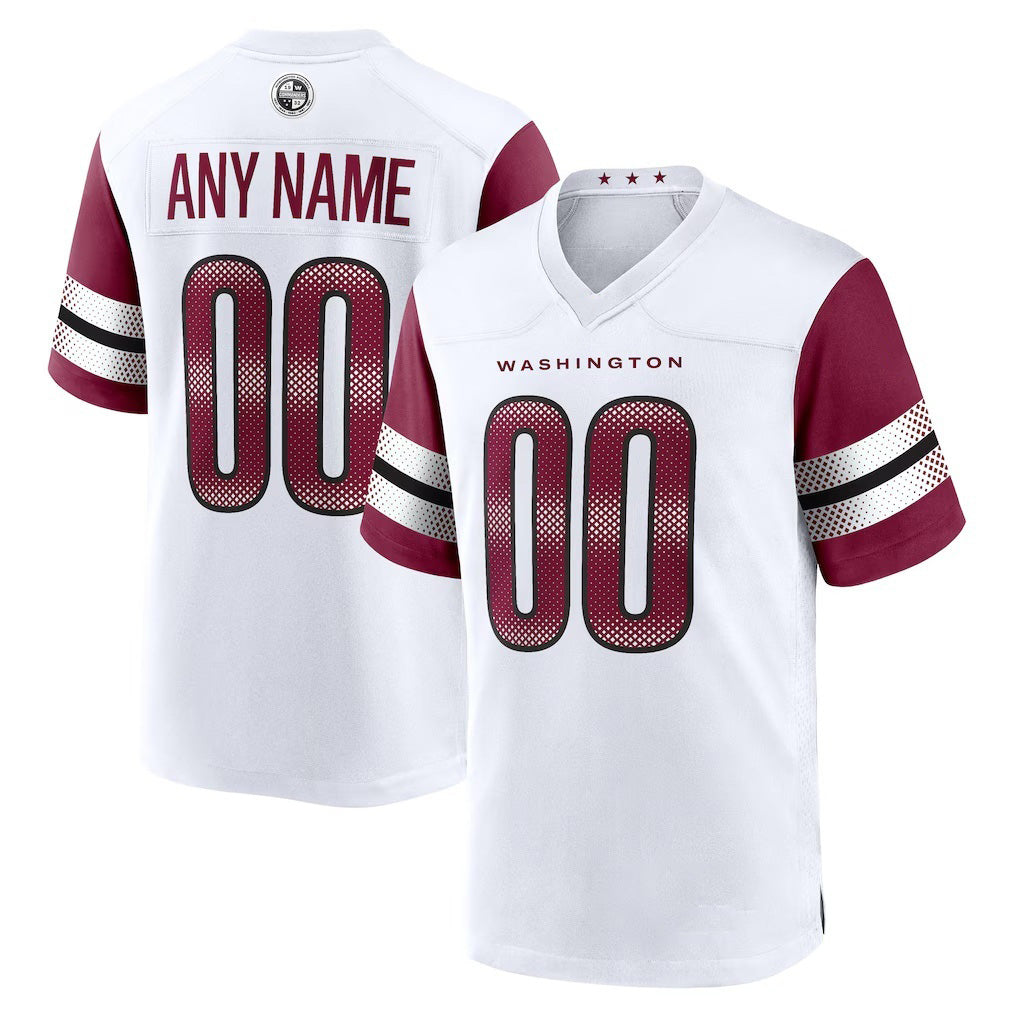 Custom W.Commanders White Game Player Jersey