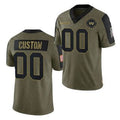 Custom W.Football Team Olive ACTIVE PLAYER 2021 Salute To Service Limited Stitched Jersey