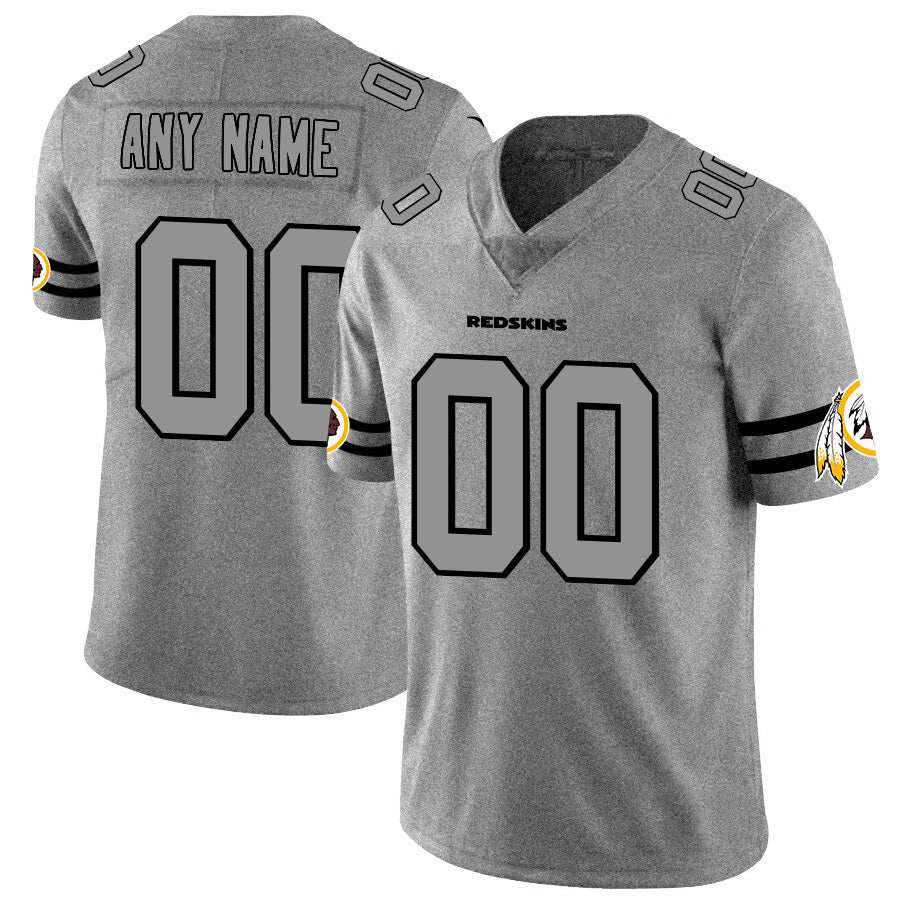 Custom W.Redskins 2019 Gray Gridiron Gray Vapor Untouchable Limited Jersey