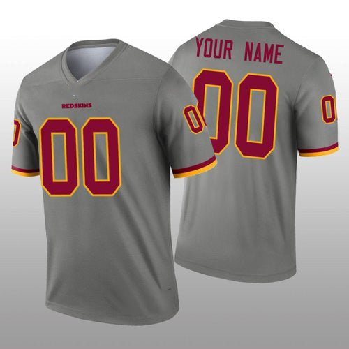 Custom W.Redskins Gray Inverted Legend Jersey