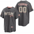 Custom Washington Nationals Active Player 2022 Grey City Connect Cherry Blossom Cool Base Stitched Baseball Jersey