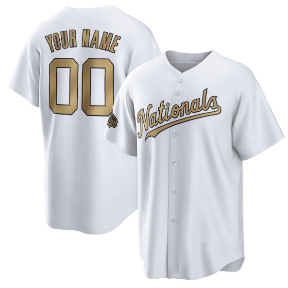 Custom Washington Nationals Active Player White 2022 All-Star Cool Base Stitched Baseball Jersey