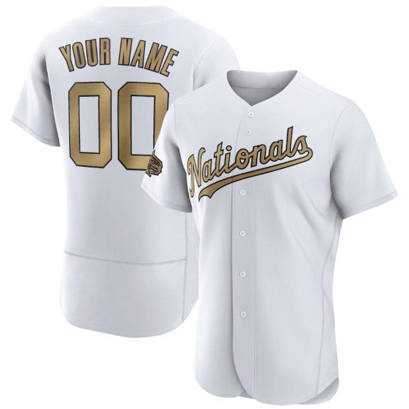 Custom Washington Nationals Active Player White 2022 All-Star Flex Base Stitched Baseball Jersey