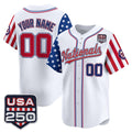 Custom Washington Nationals America 250 Edition Vapor Premier Limited Royal Stitched Baseball Jersey