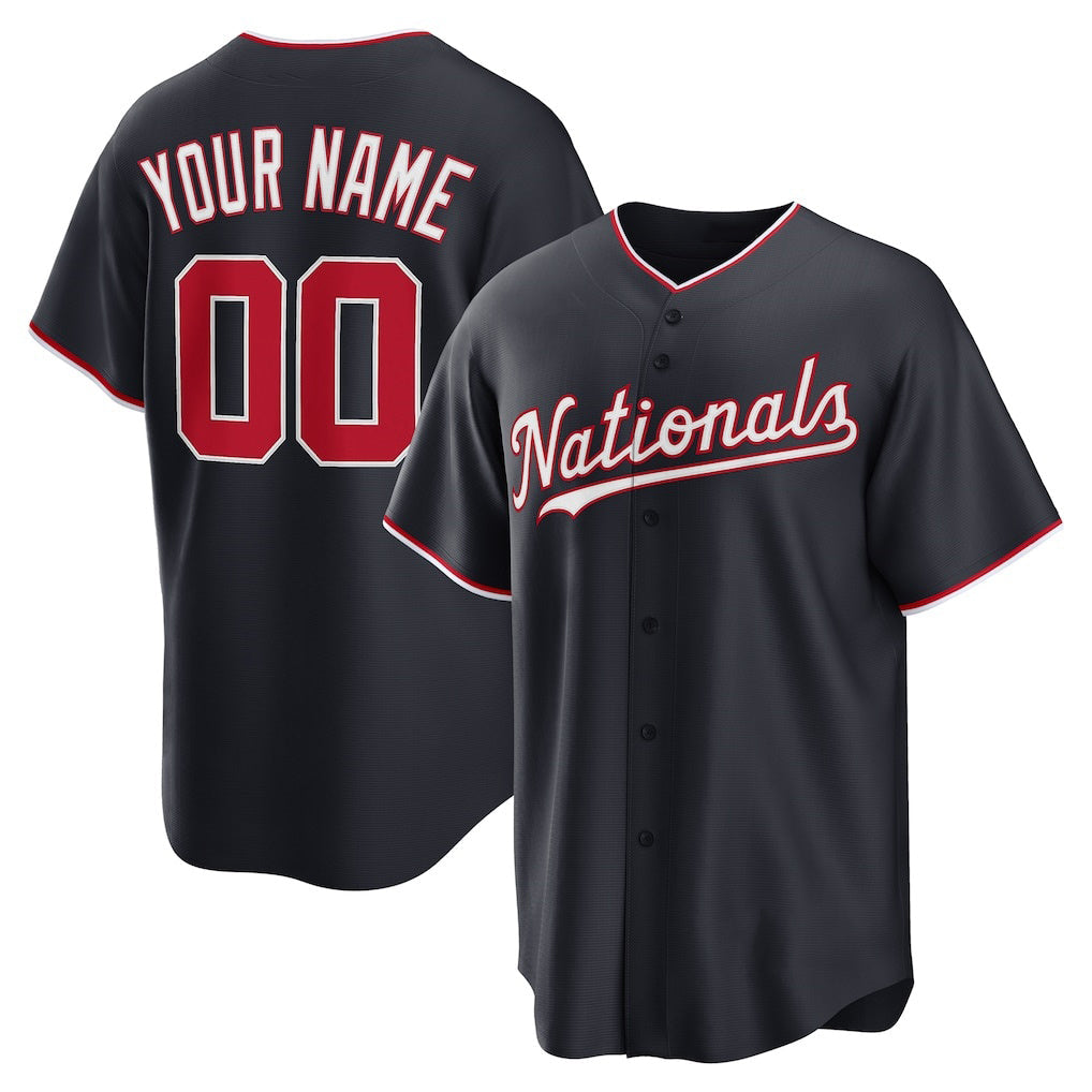 Custom Washington Nationals Navy Alternate Replica Baseball Jersey