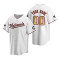 Custom Washington Nationals White Gold 2019 World Series Champions Stitched Cool Baseball Jersey
