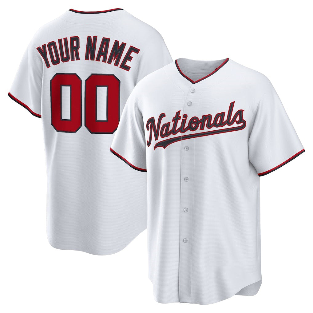 Custom Washington Nationals White Home Replica Baseball Jersey