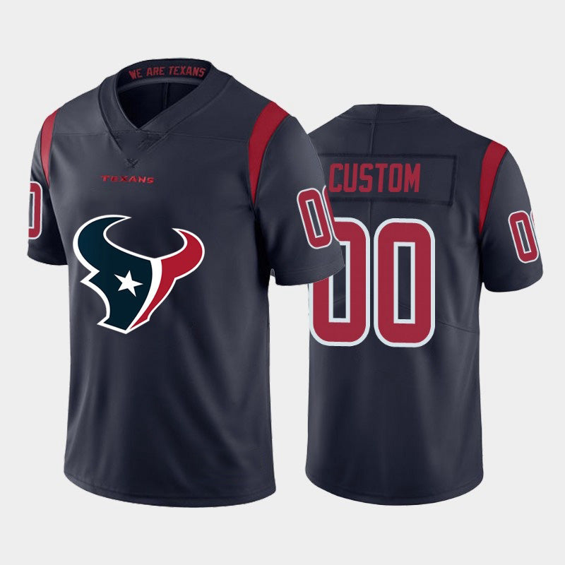 Custom H.Texans Navy Team Big Logo Color Rush Limited Jersey