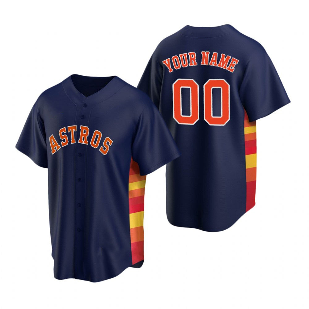 Custom Houston Astros Navy Stitched Cool Baseball Jersey